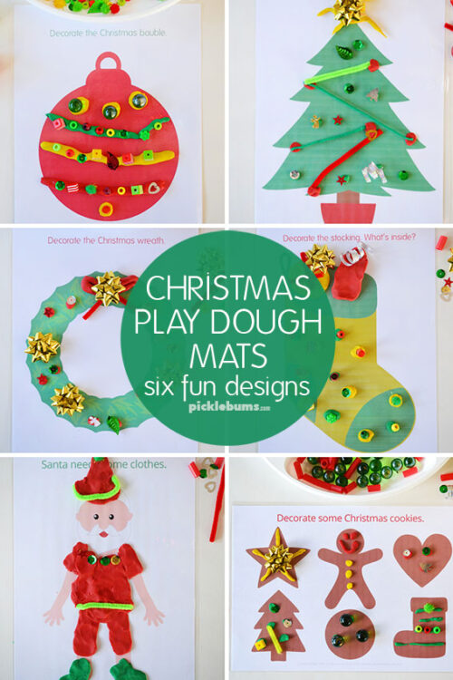 Christmas play dough mats - 6 fun designs Christmas play dough mats - 6 fun designs