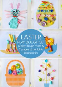 Easter play dough set - 6 play dough mats