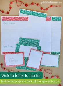 letter to santa printable writing pages and foldable envelopes