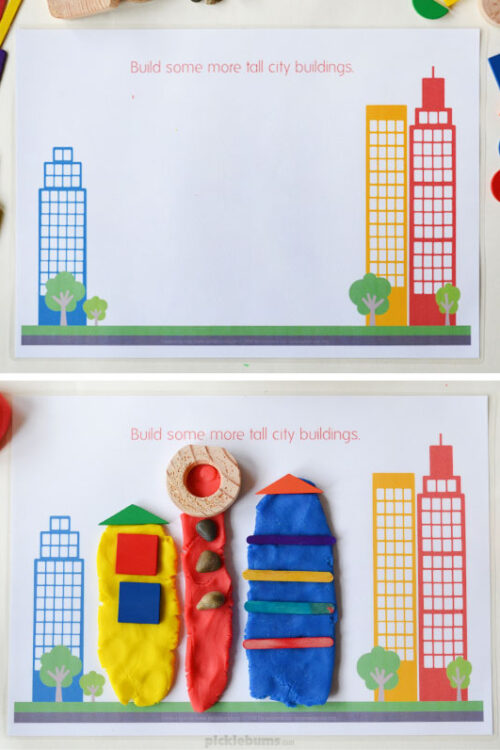 city-play-dough-mats-city City Play Dough Set - 6 play dough mats and a page of printable accessories