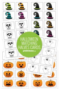 Halloween matching halves cards printables