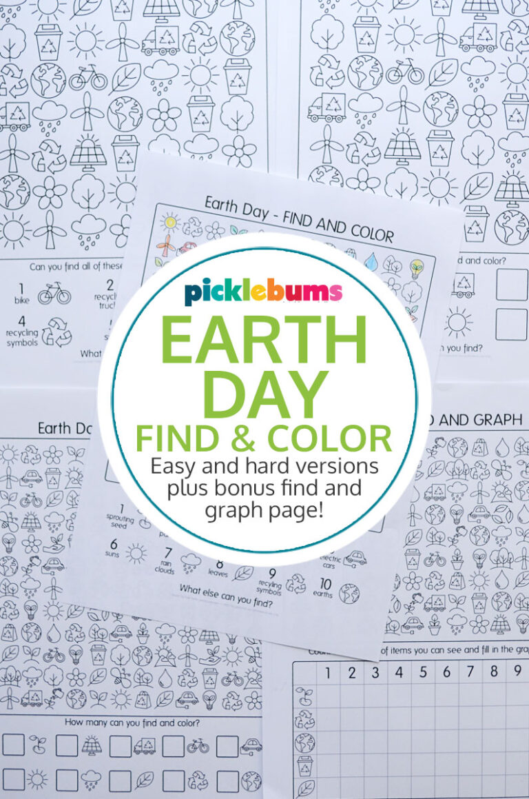 Earth Day Find and Color pages
