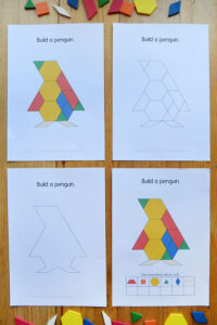 penguin pattern block mats