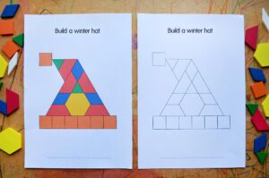 winter hat pattern block mats