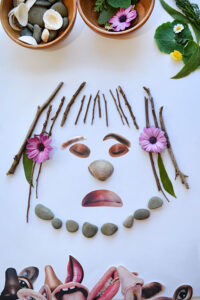 printable face parts with natural materials