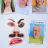 printable face parts and emotions cards