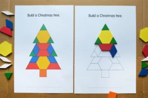 Christmas tree pattern block mats