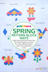 spring themed pattern block mats