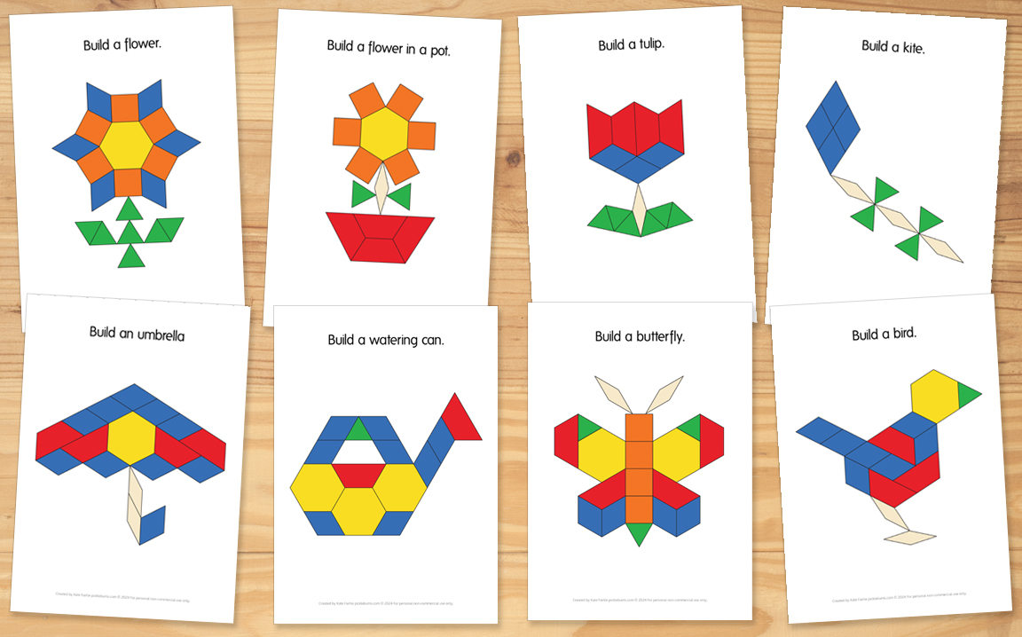 spring pattern block mat printables