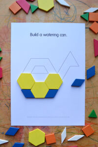 watering can pattern block mat