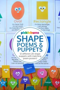 printable 2D shape poem posters and puppets