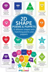 2d shape poem poster and printable puppets