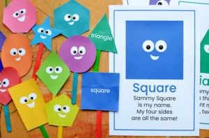 shape puppets and poem poster