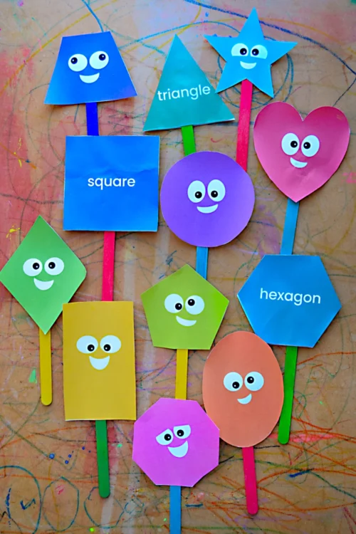 shape puppets faces and words shape puppets faces and words