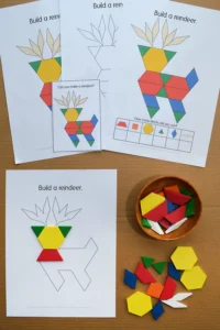 Reindeer pattern block mat