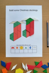 Christmas stockings pattern block mat