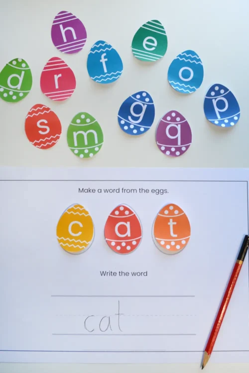 egg make and write Egg alphabet make and write three letter words