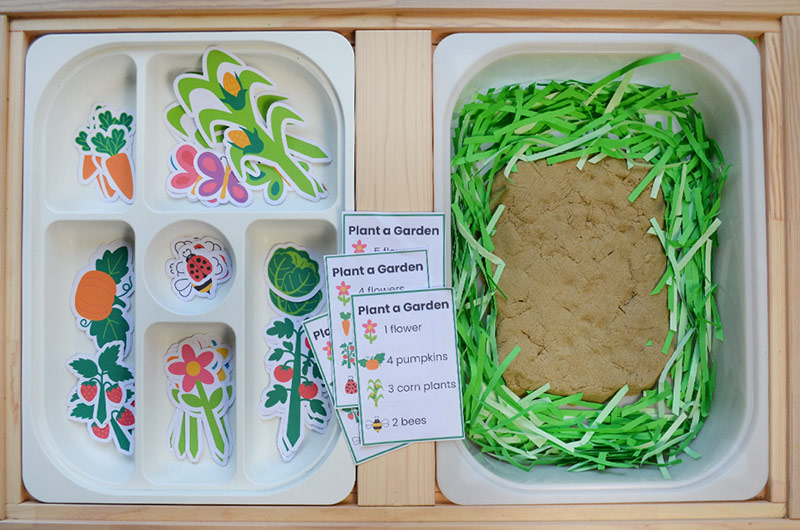 build-a-garden-sensory-bin Build a garden printable sensory bin