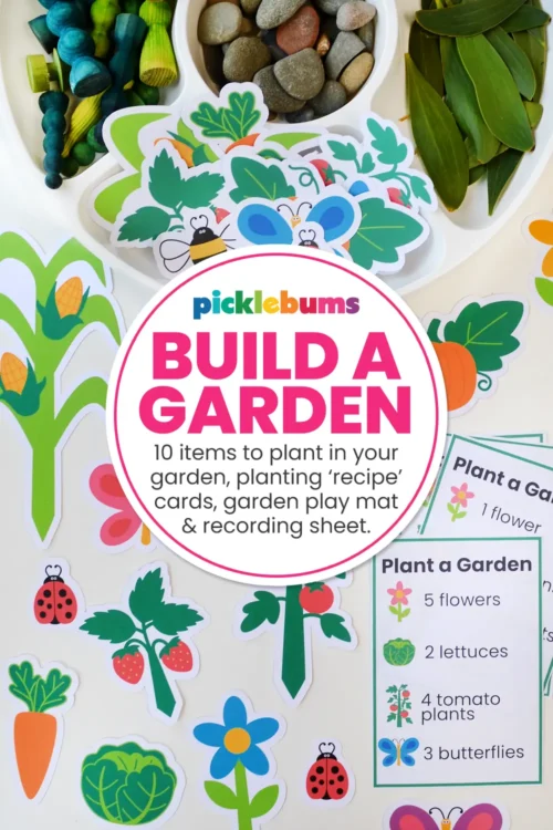 build a garden set Build a garden printable play pack